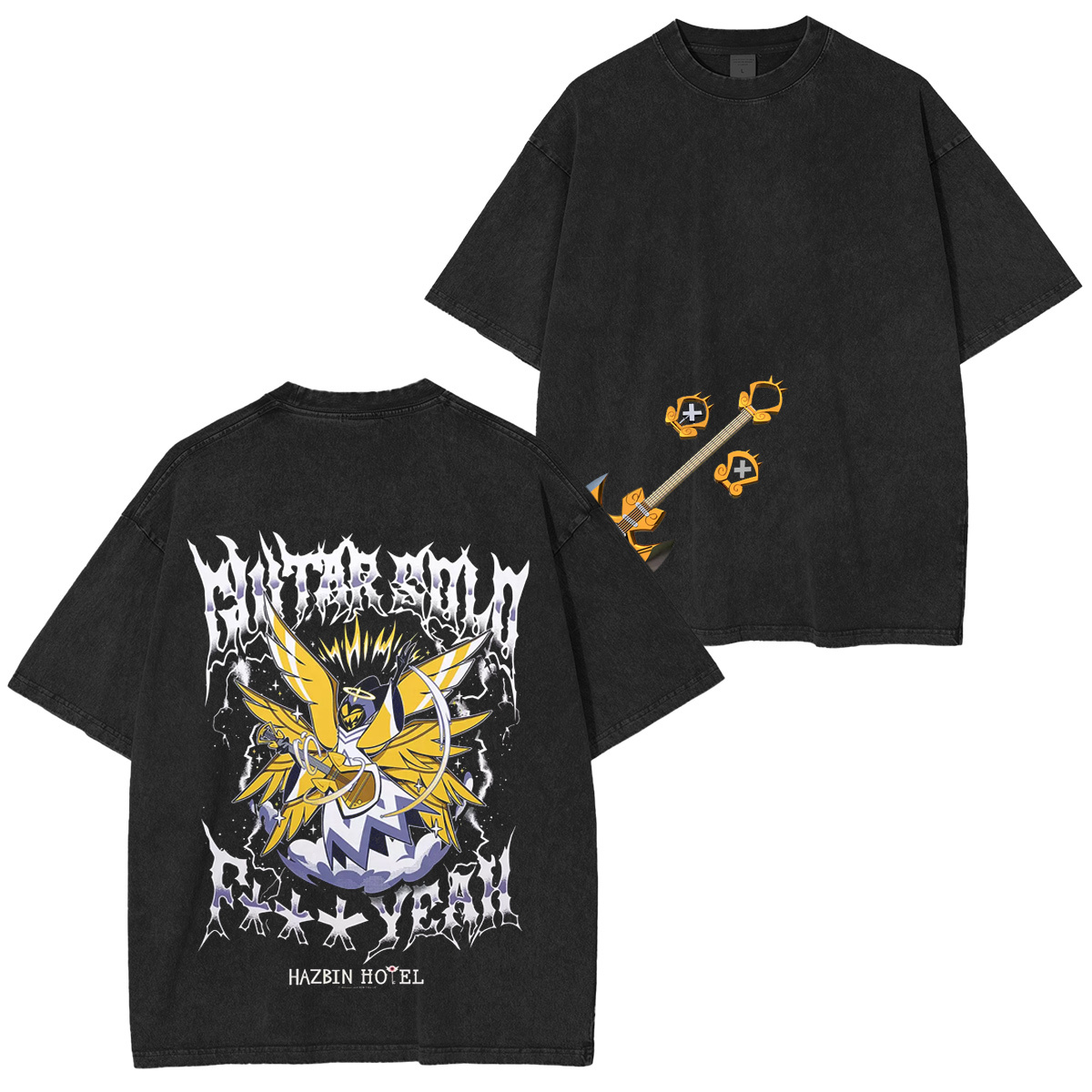 Retro Guitar Solo Cartoon Character Oversized Washed T-shirt/Crewneck/Hoodie