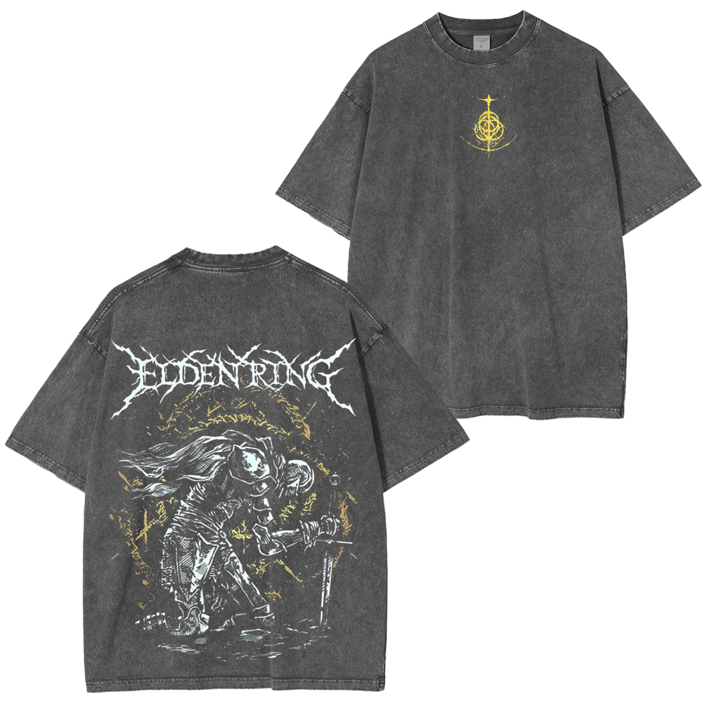 Elden Ring The Tarnished Heavy Metal Game T-shirt