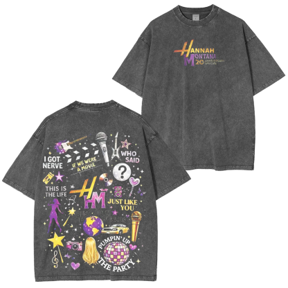 Hannah Montana 20th Anniversary Vintage Unisex  Washed T-Shirt