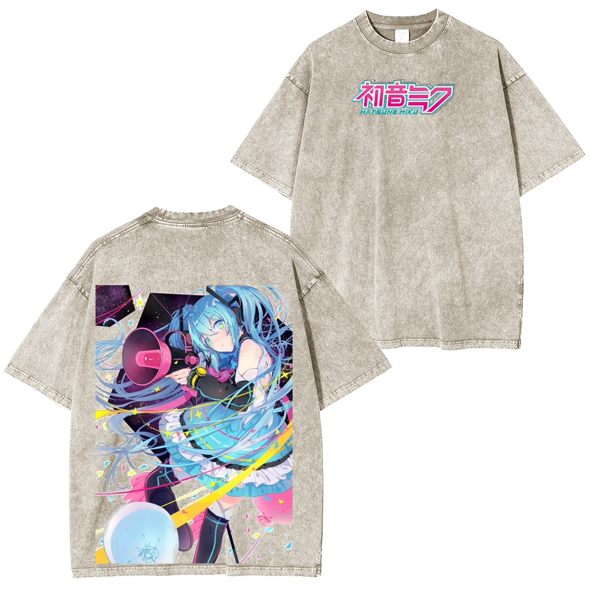 Hatsune Miku Vintage Unisex  Washed T-Shirt