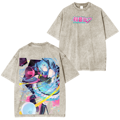 Hatsune Miku Vintage Unisex  Washed T-Shirt