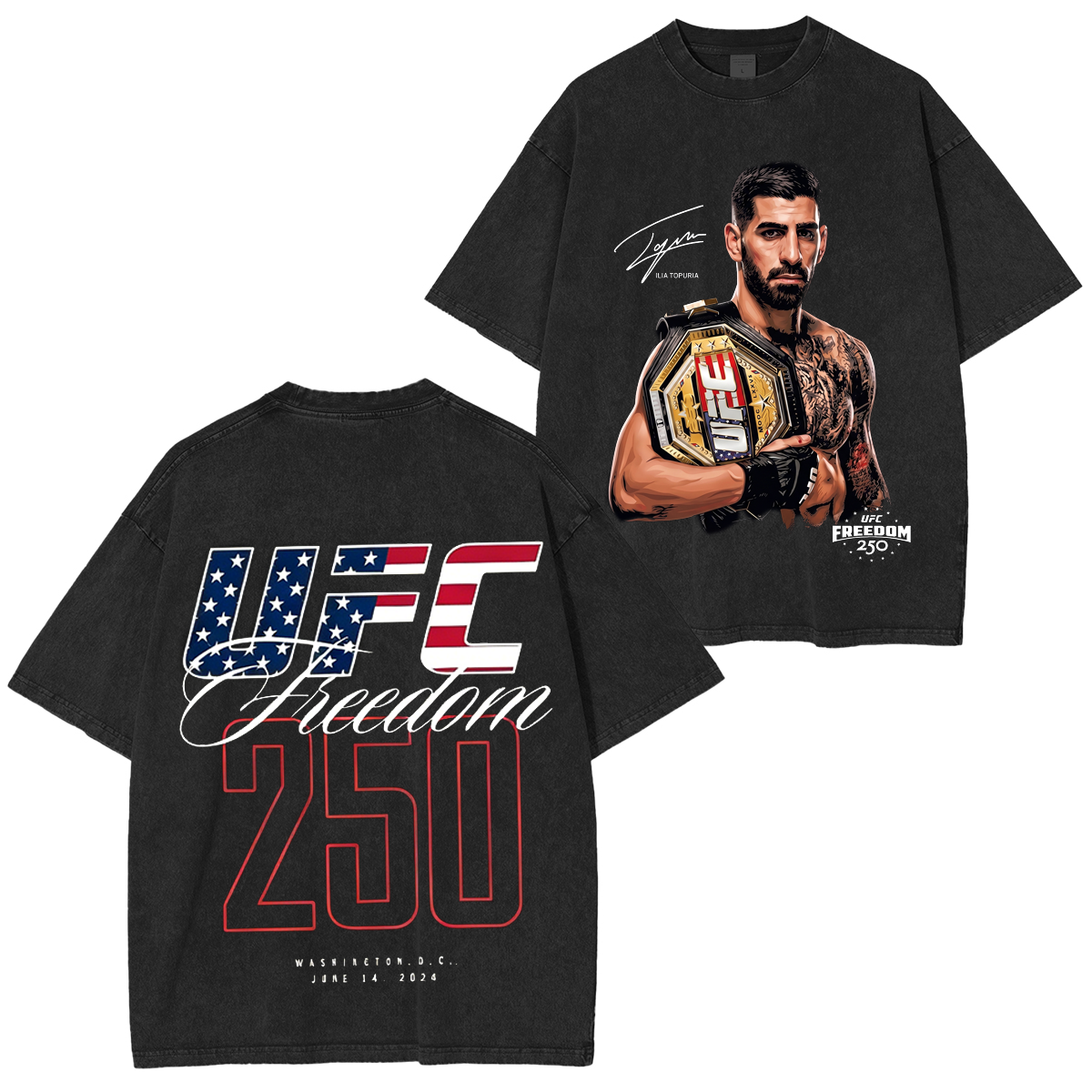 UFC Freedom Collection] UFC Freedom 250 Fighters Unisex Washed T-Shirt