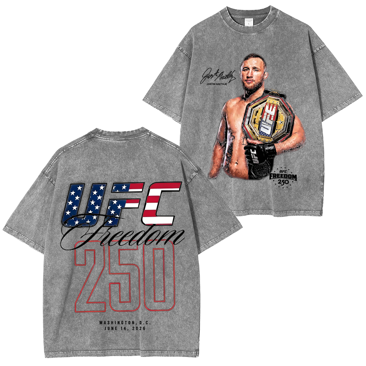 Justin Ray Gaethje UFC Freedom Collection Unisex Washed T-Shirt