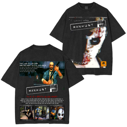 Manhunt Oversized Unisex Washed T-Shirt
