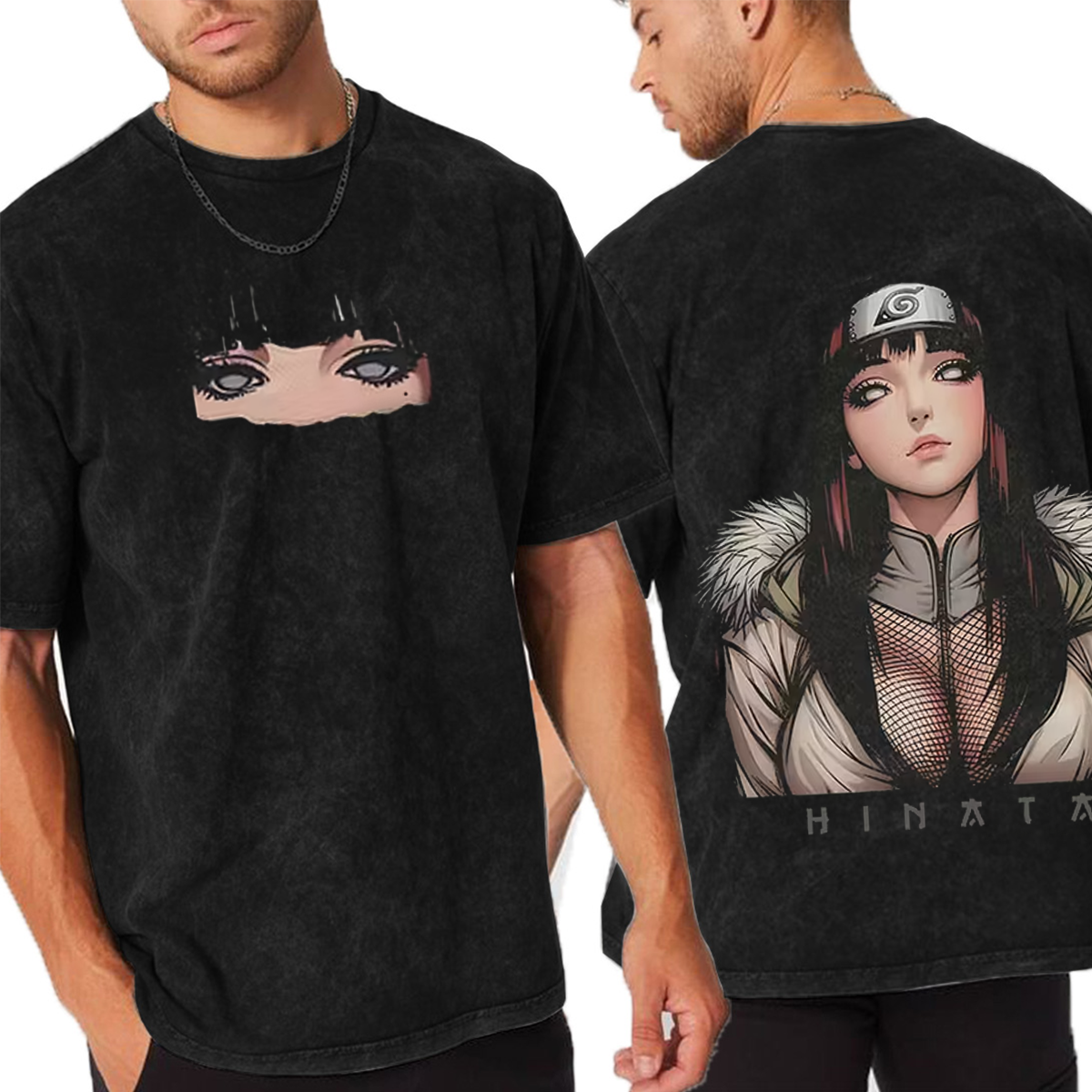 Naruto Hinata Hyuga Printed Unisex Washed T-Shirt