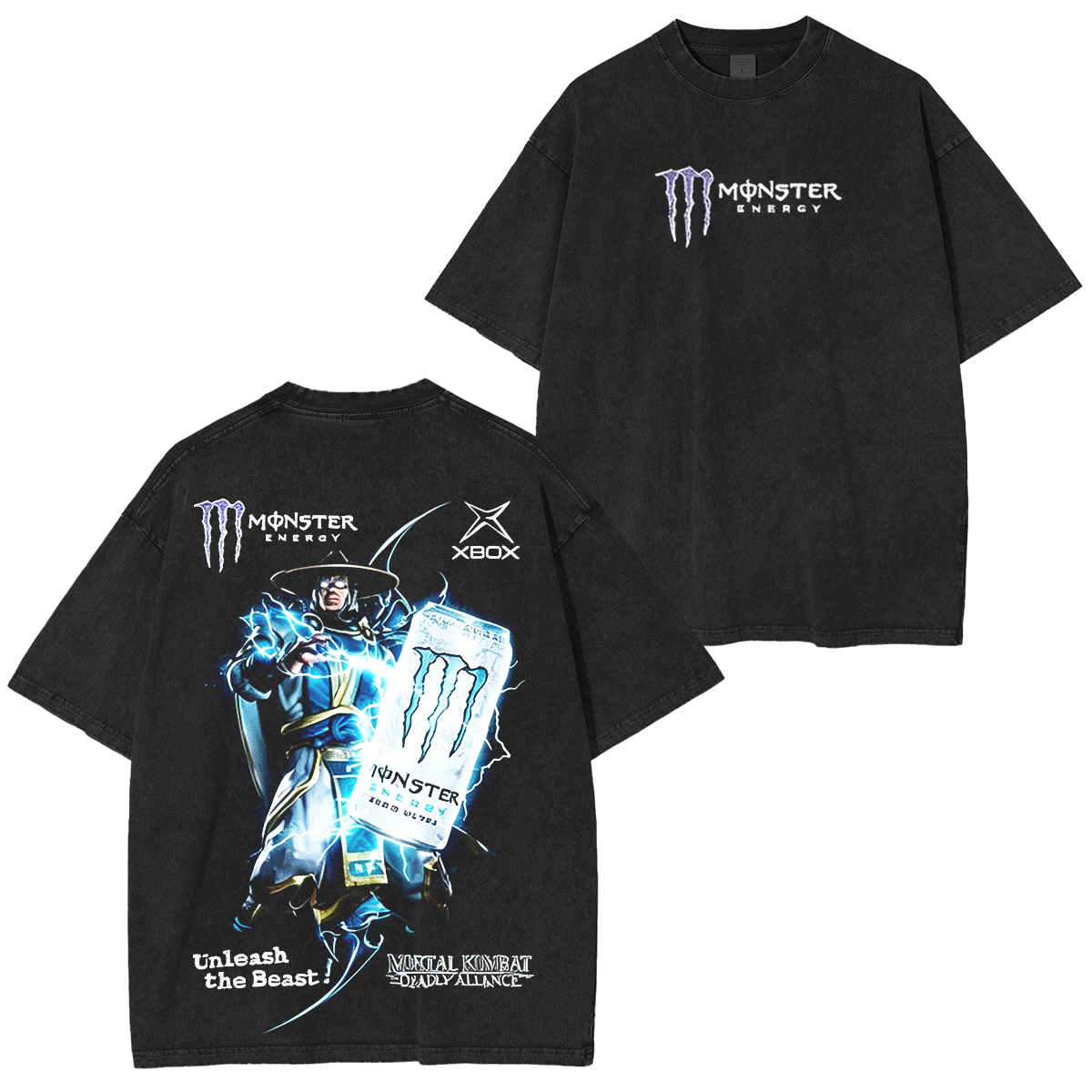 Monster Energy Girl & Mortal Kombat 11 Subrezo Oversized Unisex Washed T-Shirt