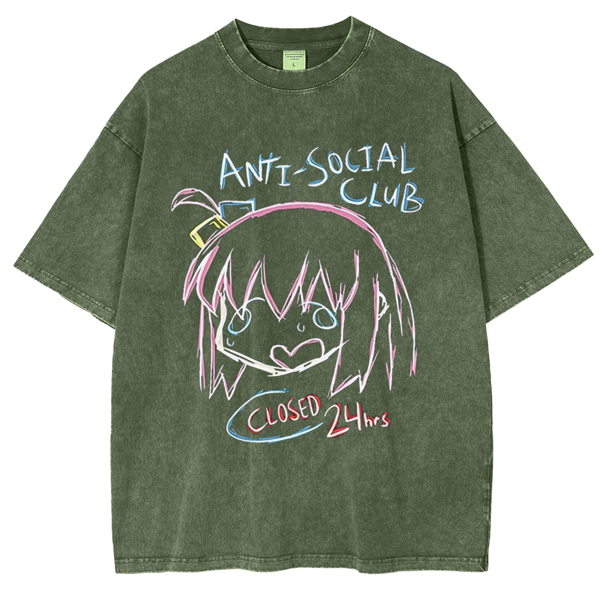 Bocchi The Rock Oversized Unisex Washed T-Shirt