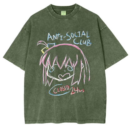 Bocchi The Rock Oversized Unisex Washed T-Shirt