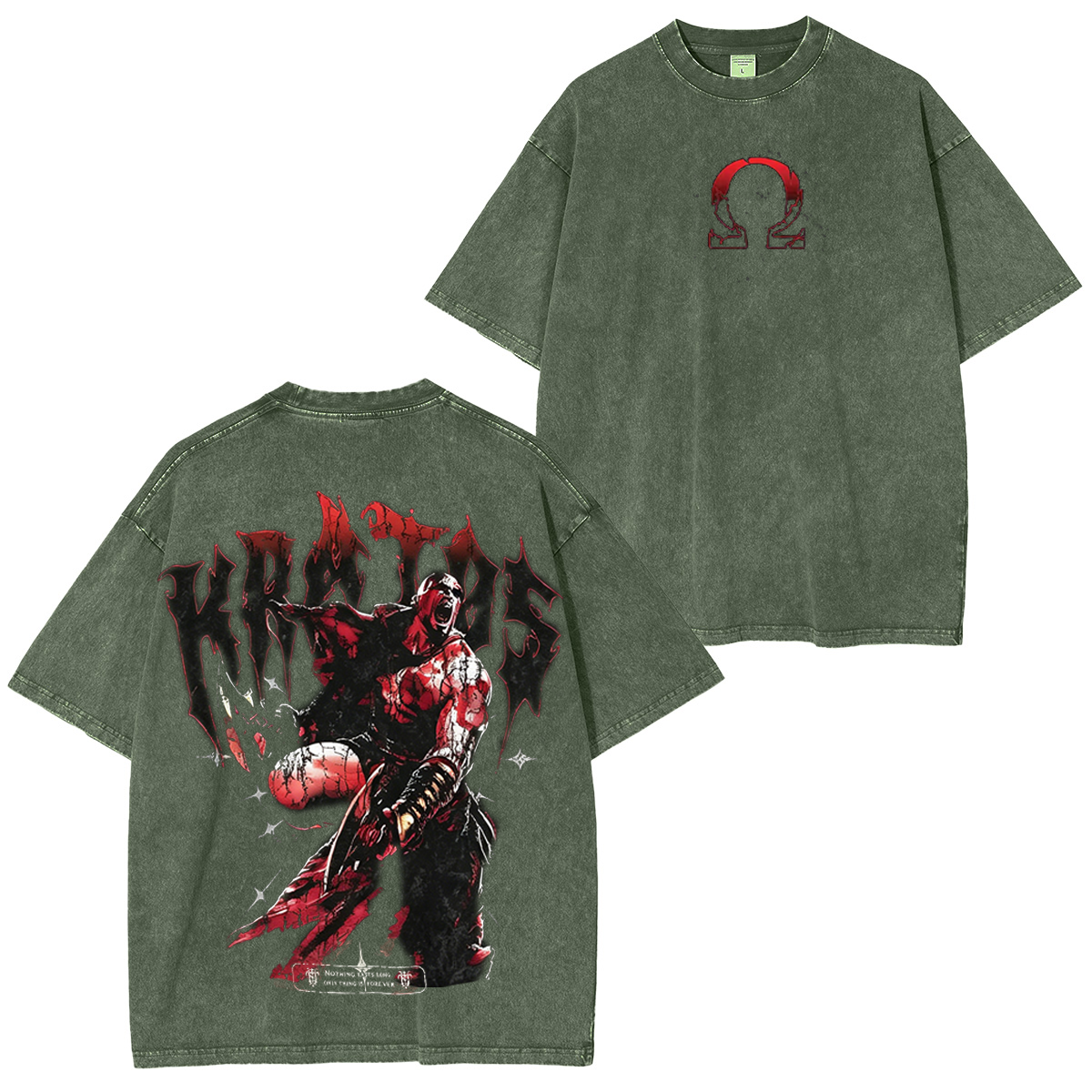 God Of War Oversized Unisex Washed T-Shirt