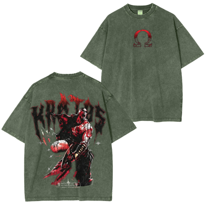 God Of War Oversized Unisex Washed T-Shirt
