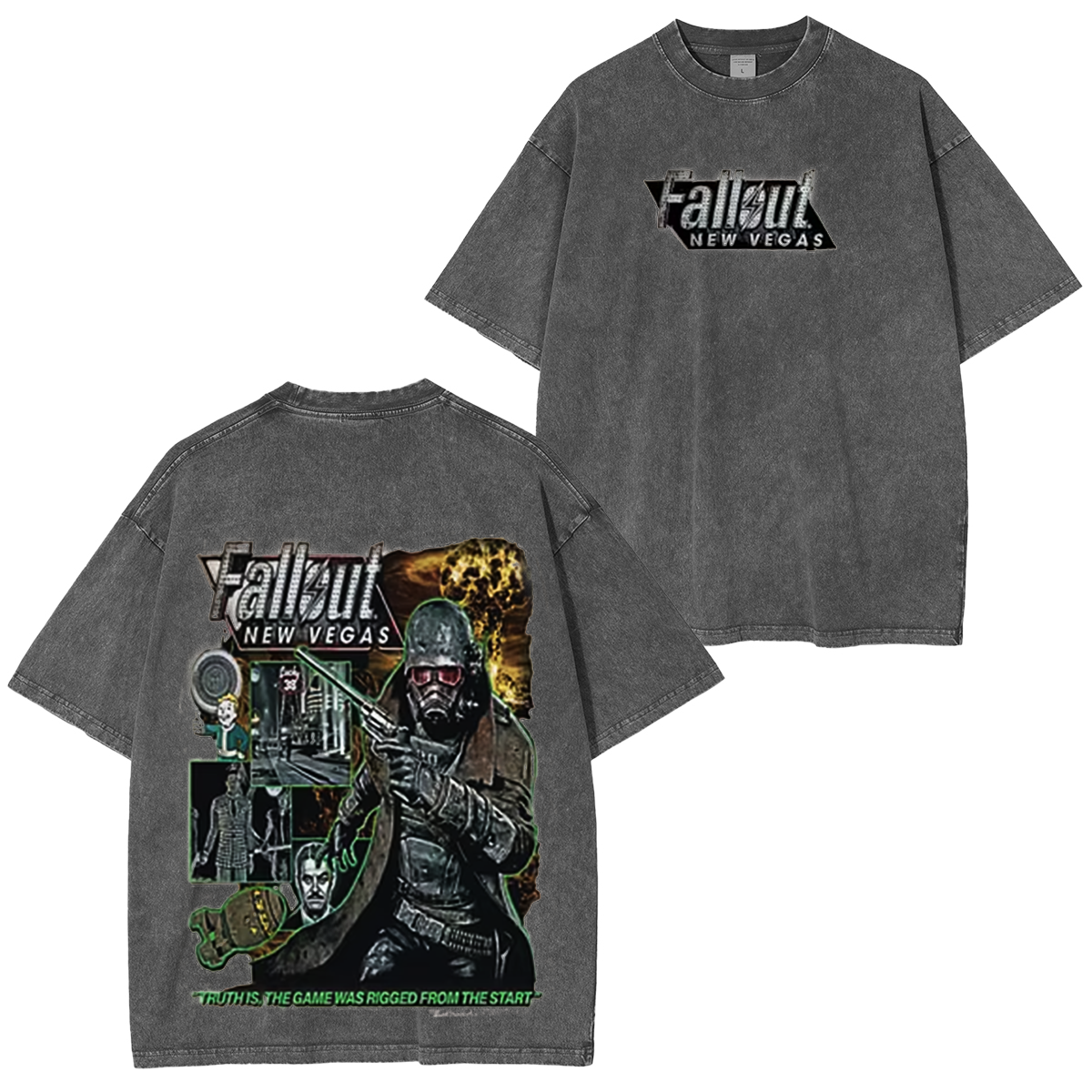 Fallout: New Vegas Printed Oversized Unisex Washed T-Shirt