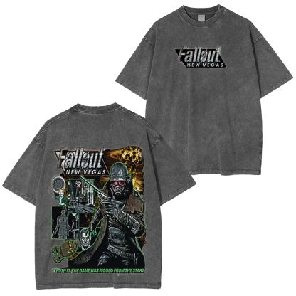 Fallout: New Vegas Printed Oversized Unisex Washed T-Shirt