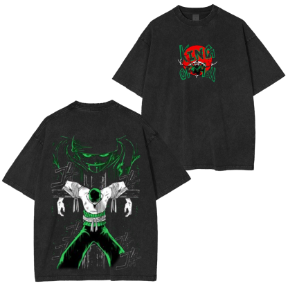 Zoro Roronoa One Piece Luffy Anime Unisex Washed T-Shirt