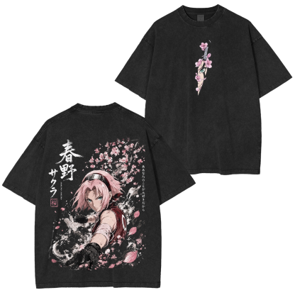 Naruto Sakura Unisex Washed T-Shirt