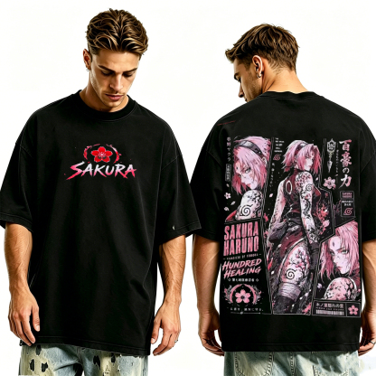 Naruto Sakuraharuno Anime Unisex Washed T-shirt/Crewneck/Hoodie
