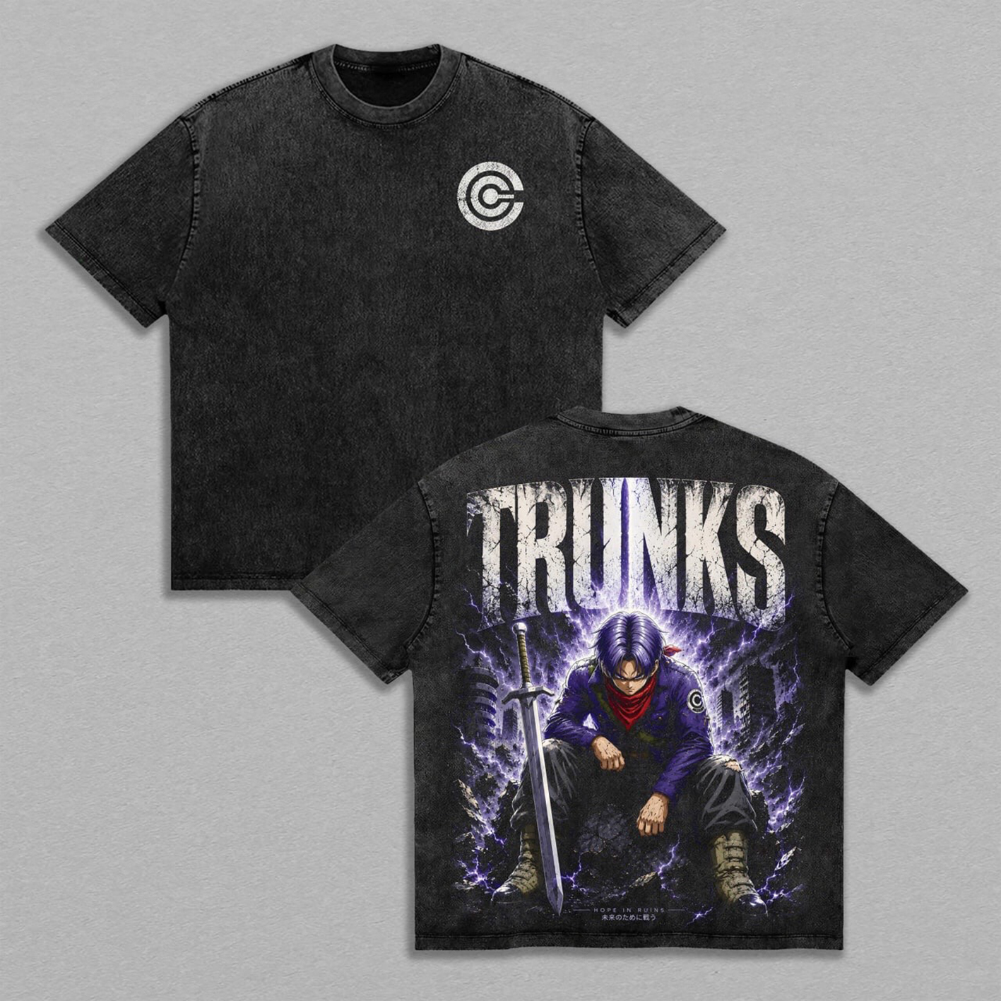 Future Trunks Dragon Ball Vintage Unisex  Washed T-Shirt