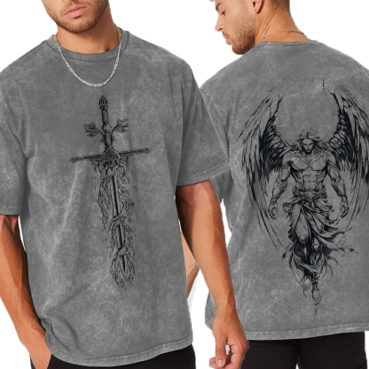 Archangel Michael: Transform Your Style with Power Unisex Washed T-Shirt