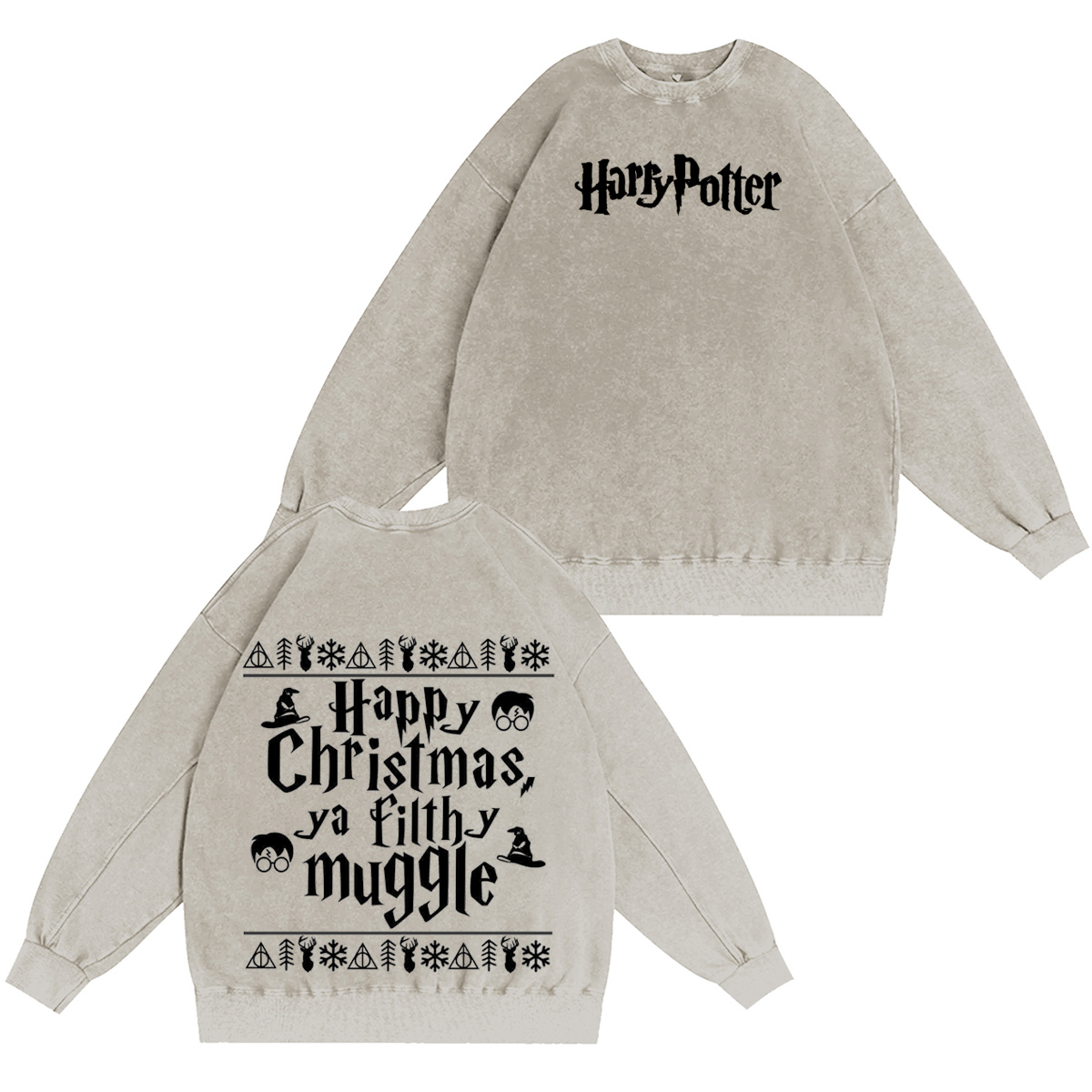 Happy Christmas Ya Filthy Muggle Oversized Washed T-shirt/Crewneck/Hoodie