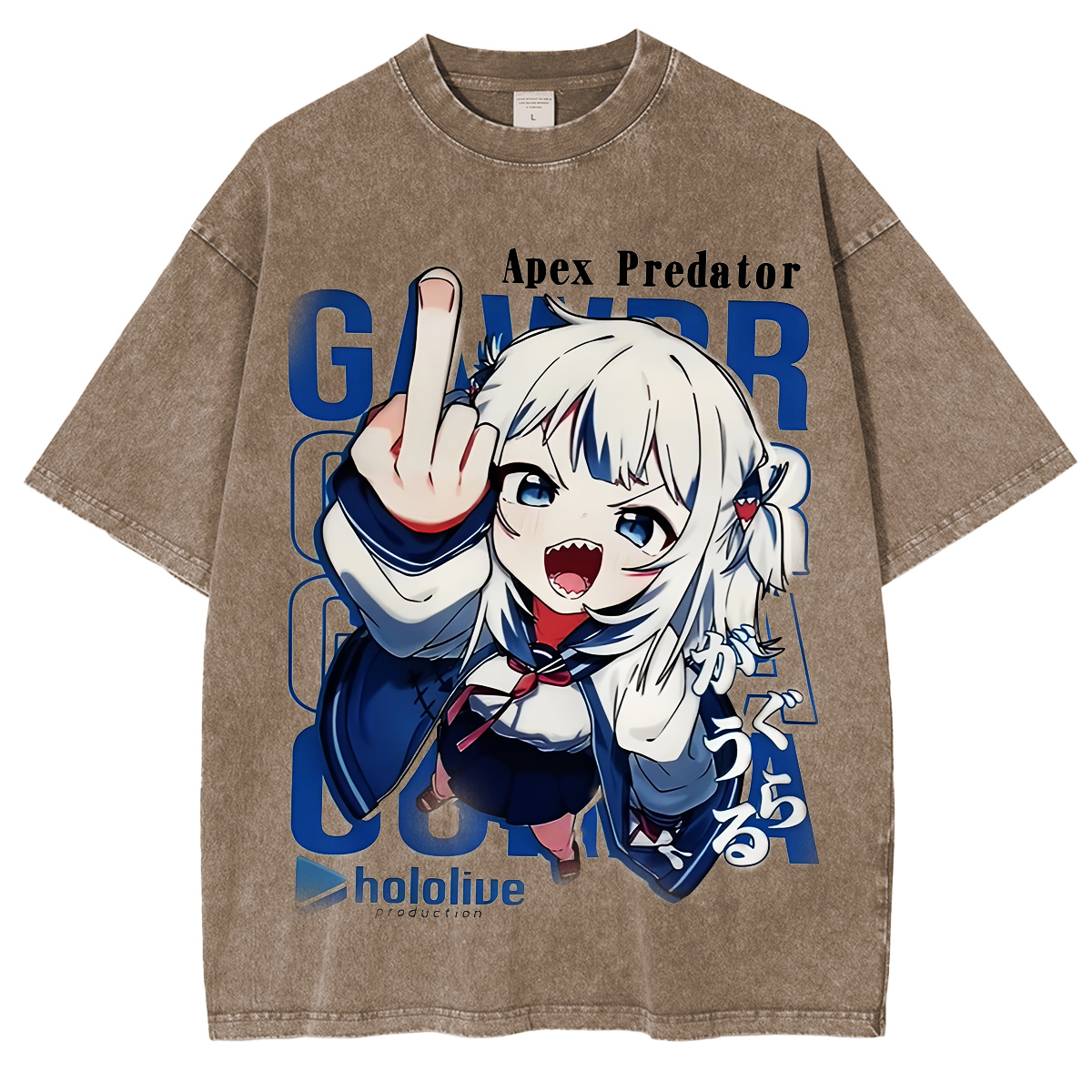 Gawr Gura Waifu Hololive Unisex Washed T-Shirt