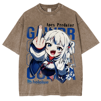 Gawr Gura Waifu Hololive Unisex Washed T-Shirt