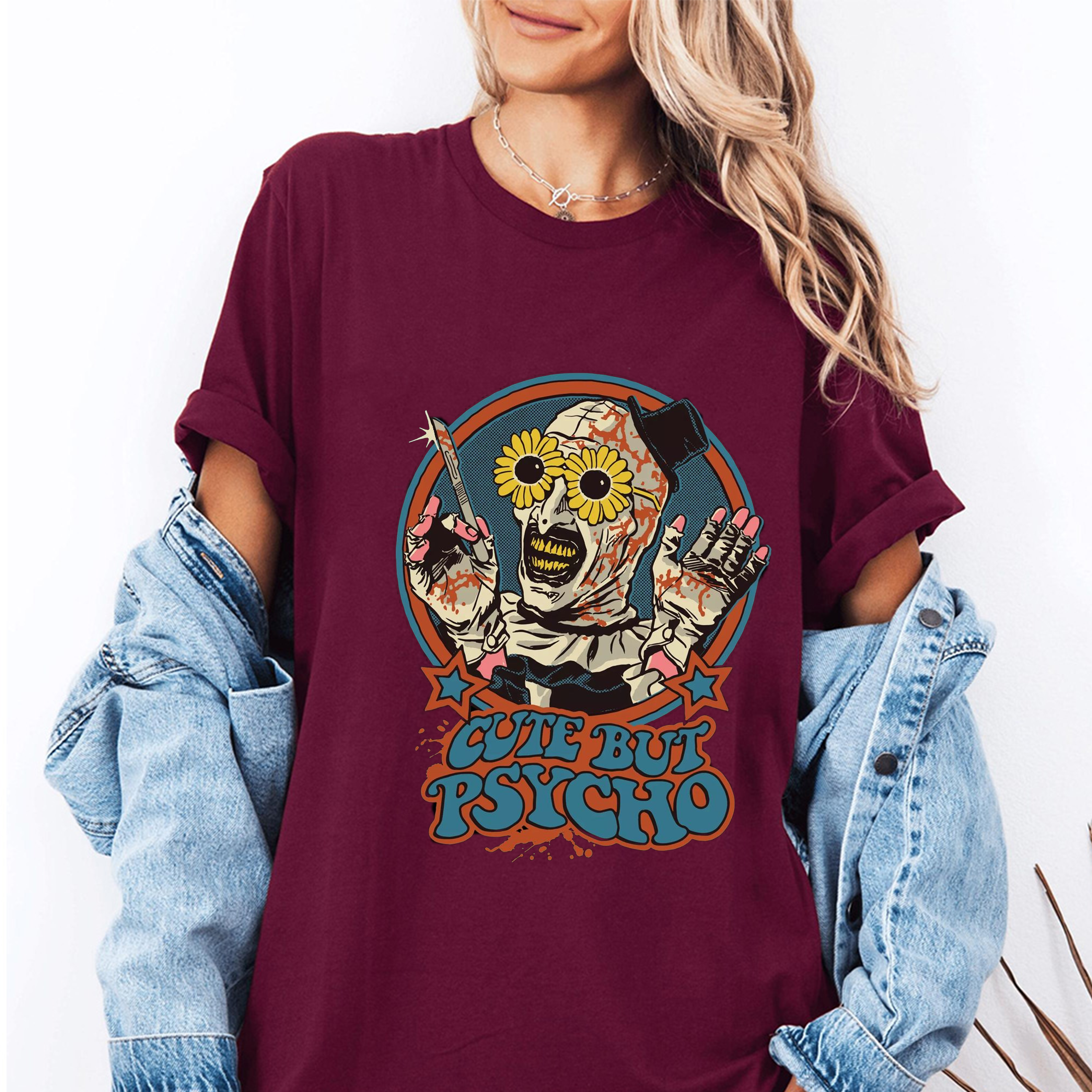 Terrifier Art the Clown Cute but Psycho Unisex Shirt/Crewneck/Hoodie
