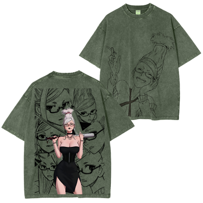 Seiko Ayase-Dandadan Vintage Unisex Washed T-Shirt