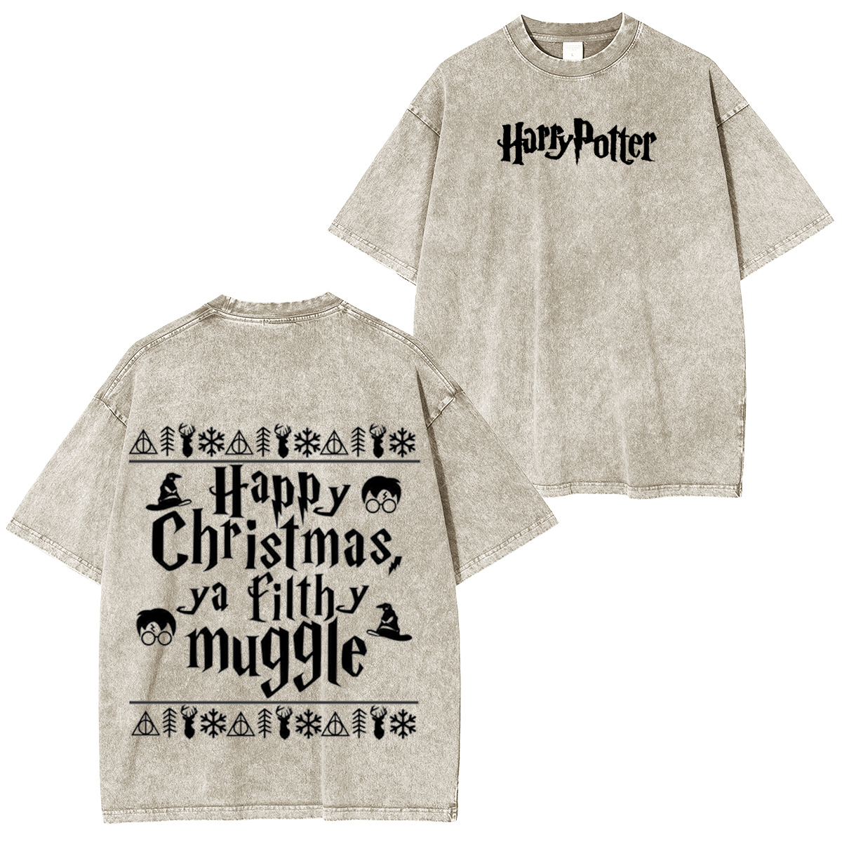 Happy Christmas Ya Filthy Muggle Oversized Washed T-shirt/Crewneck/Hoodie