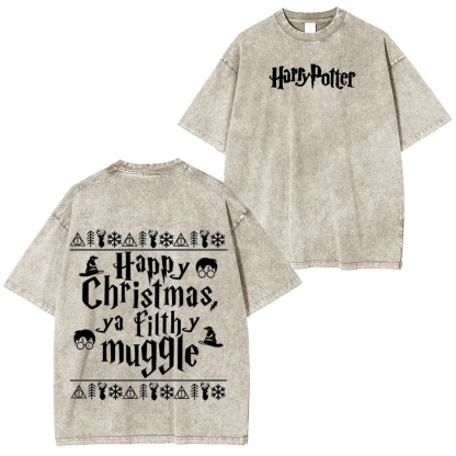 Happy Christmas Ya Filthy Muggle Oversized Washed T-shirt/Crewneck/Hoodie