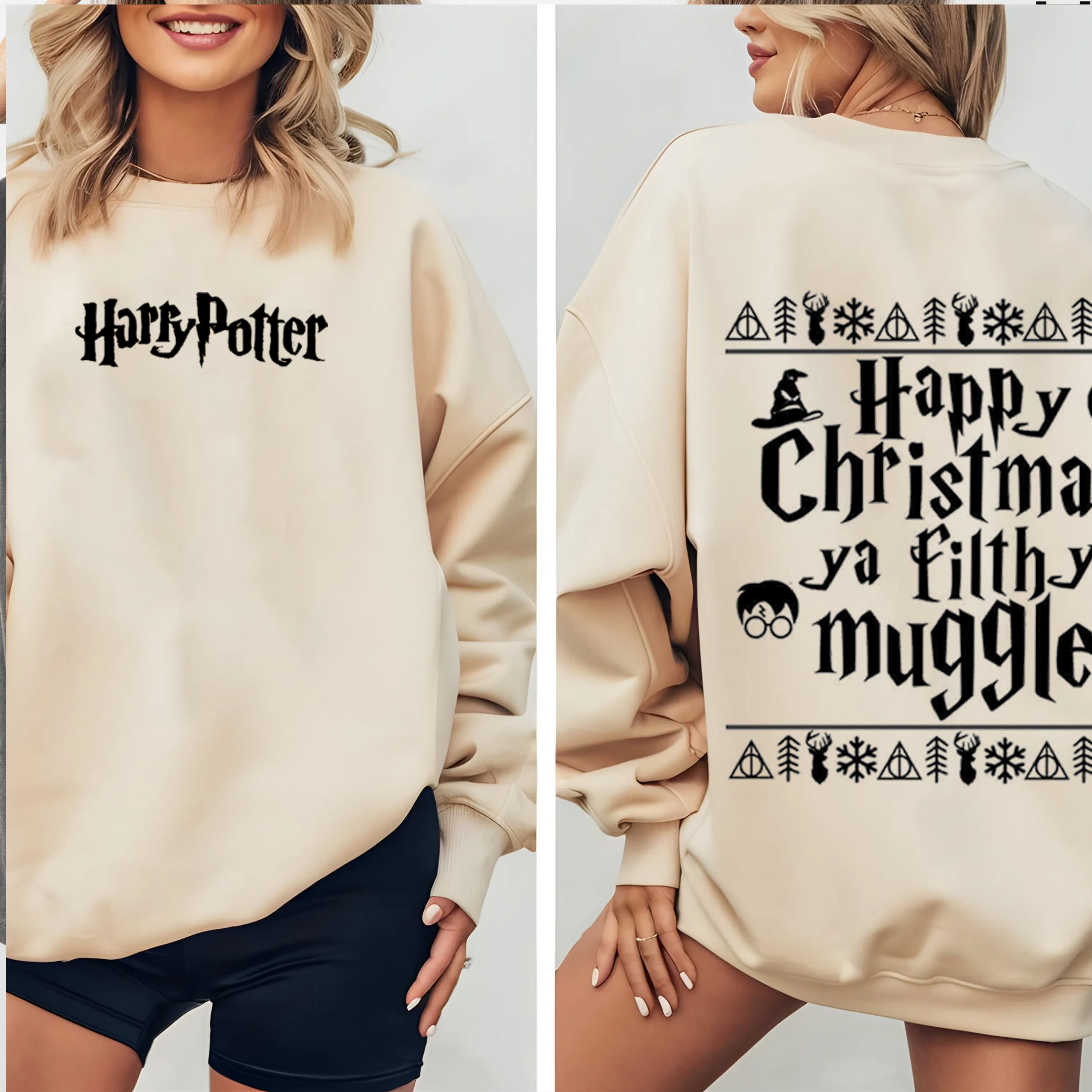 Happy Christmas Ya Filthy Muggle Oversized Washed T-shirt/Crewneck/Hoodie