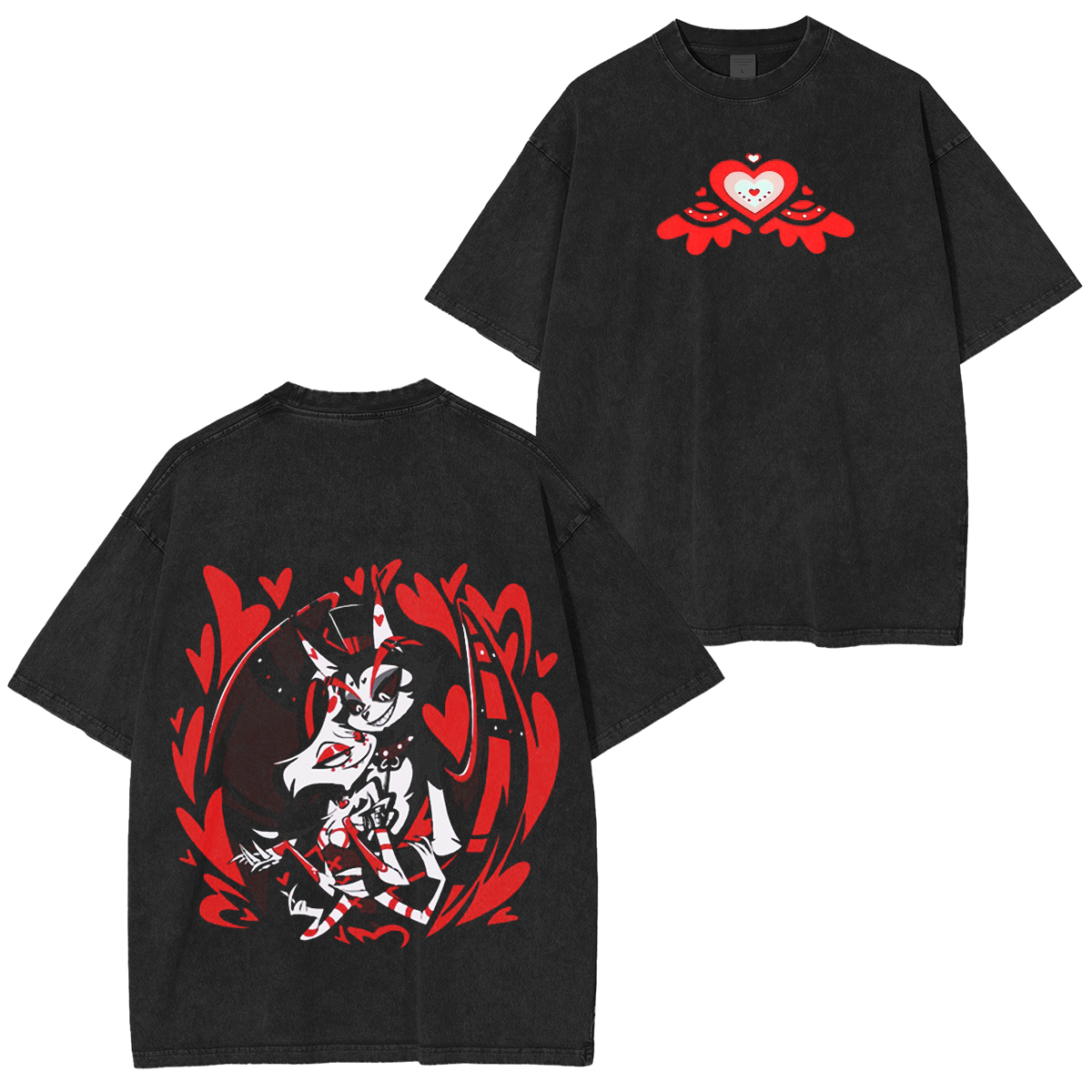Hazbin Hotel Hell Inn Cartoon Pattern Printed Terrifier Oversized Unisex T-shirt/Crewneck/Hoodie