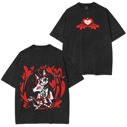 Hazbin Hotel Hell Inn Cartoon Pattern Printed Terrifier Oversized Unisex T-shirt/Crewneck/Hoodie