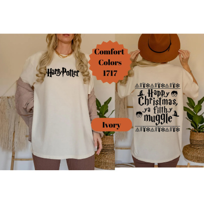 Happy Christmas Ya Filthy Muggle Oversized Washed T-shirt/Crewneck/Hoodie