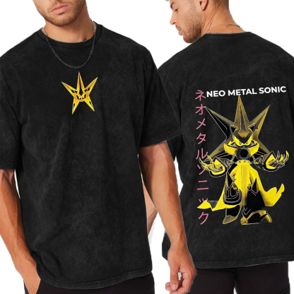 Metal Sonic Anime Oversize Acid Washed T-shirt/Crewneck/Hoodie