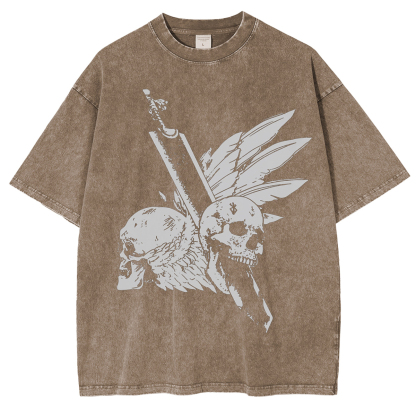 Skull and wings Vintage Washed T-Shirt