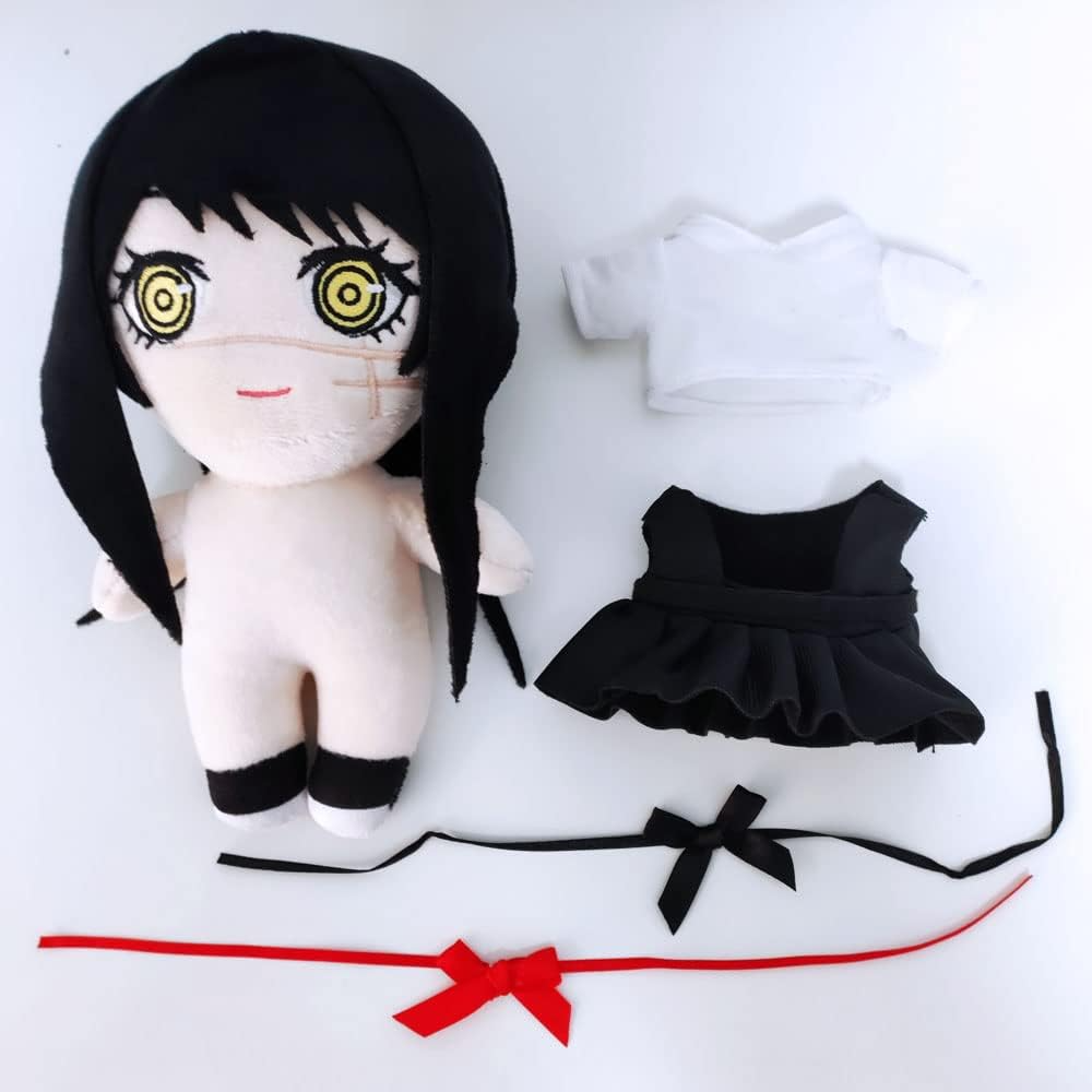 JCvCX Black Hair Girl with Dual Ponytail Plush Toy Anime Figure Stuffed Plushies Soft Doll Pillow
