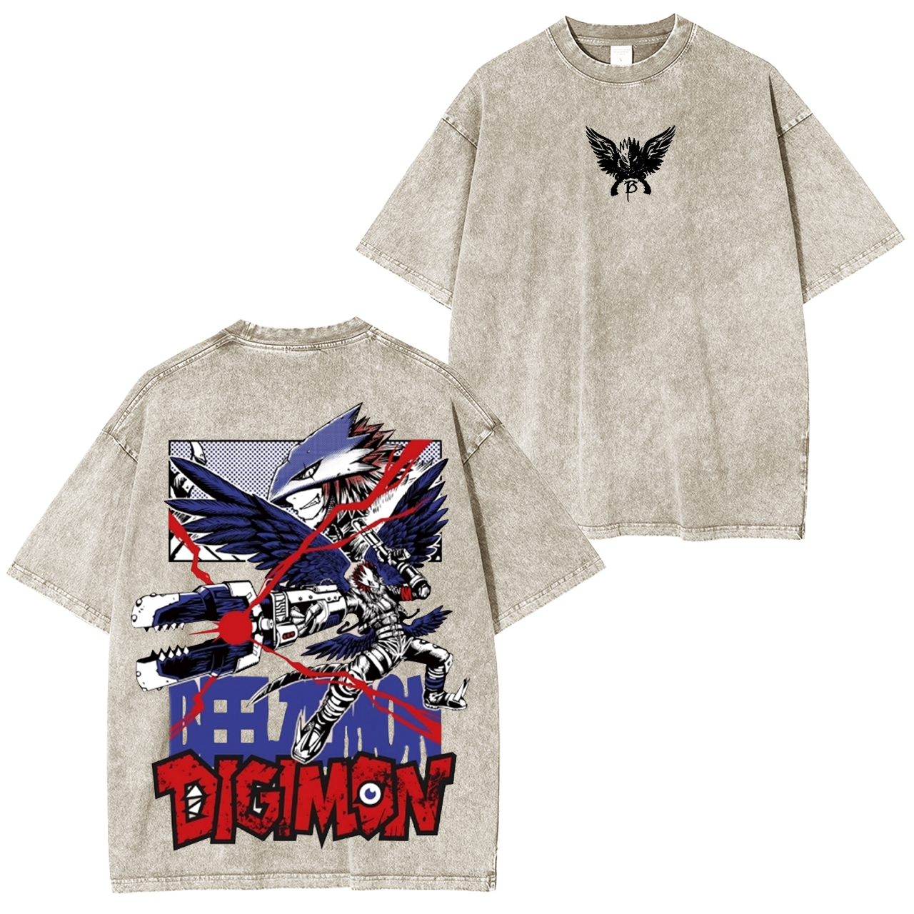 Heavyweight cotton meets dark anime Washed T-shirt/Crewneck/Hoodie