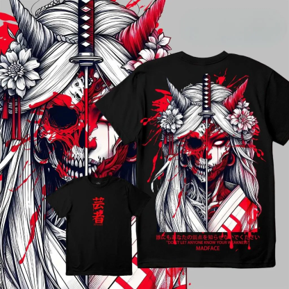 Half-Faced Skull Geisha Japanese Culture Oversize Unisex Shirts/Crewneck/Hoodie