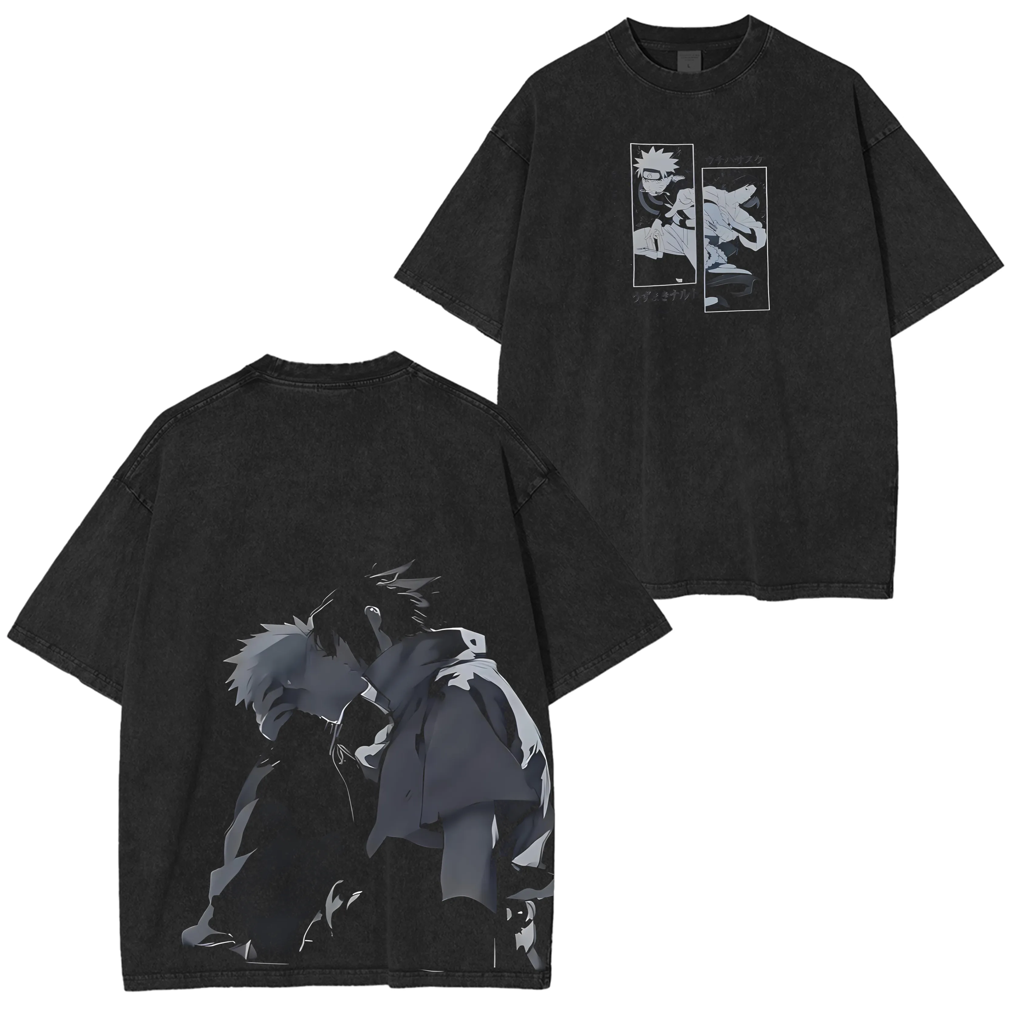 Naruto x Sasuke Unisex Washed T-Shirt