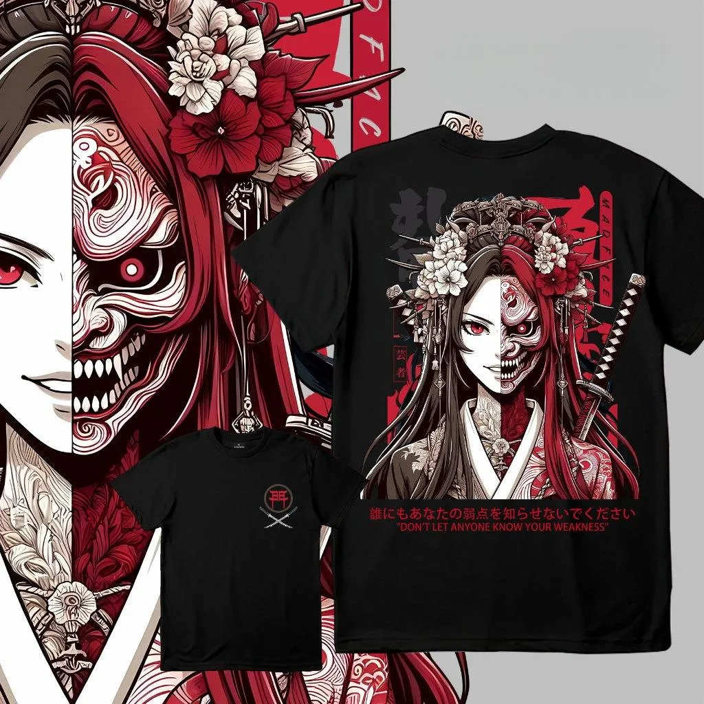Half-Faced Skull Geisha Japanese Culture Oversize Unisex Shirts/Crewneck/Hoodie