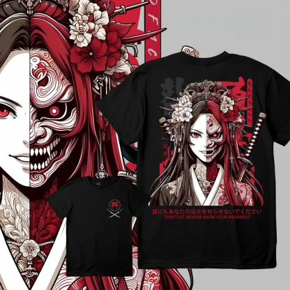 Half-Faced Skull Geisha Japanese Culture Oversize Unisex Shirts/Crewneck/Hoodie
