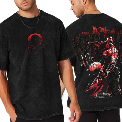 God Of War Oversized Unisex Washed T-Shirt
