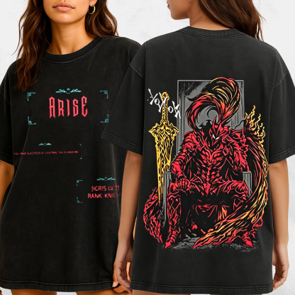 Solo Leveling Anime Unisex Washed T-Shirt