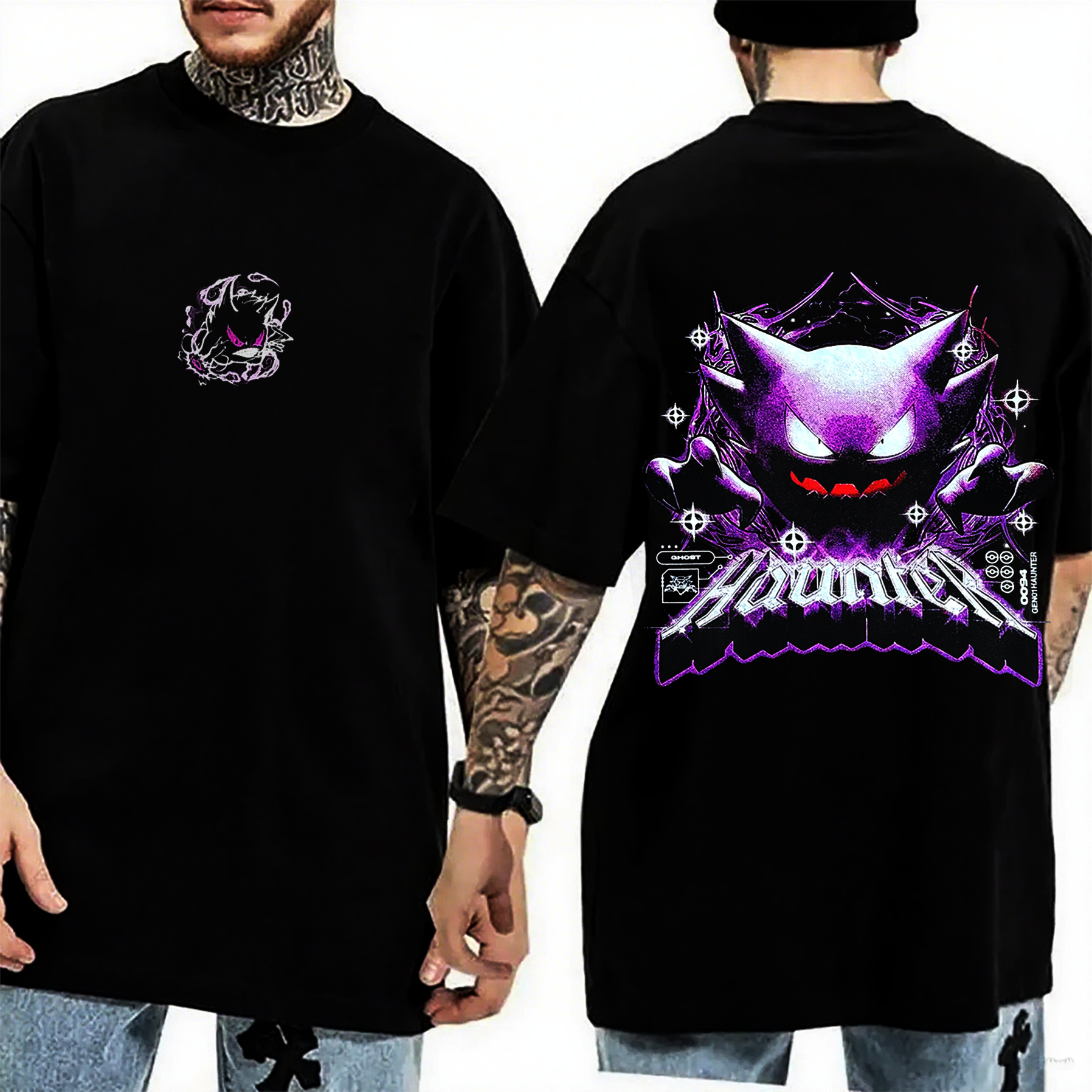 Pokémon Gengar Checker  Unisex Washed T-Shirt