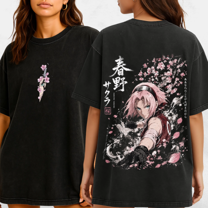 Naruto Sakura Unisex Washed T-Shirt