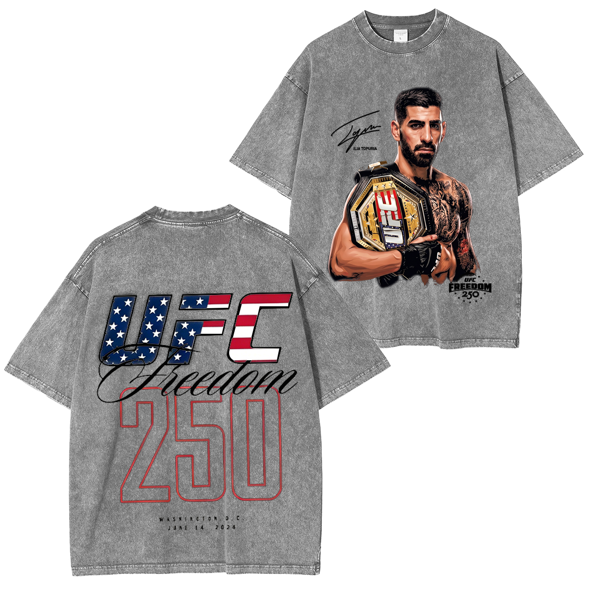 UFC Freedom Collection] UFC Freedom 250 Fighters Unisex Washed T-Shirt