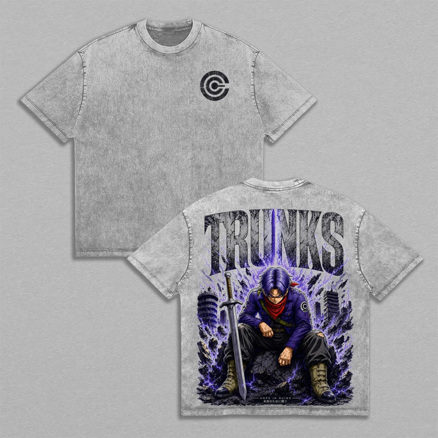 Future Trunks Dragon Ball Vintage Unisex  Washed T-Shirt