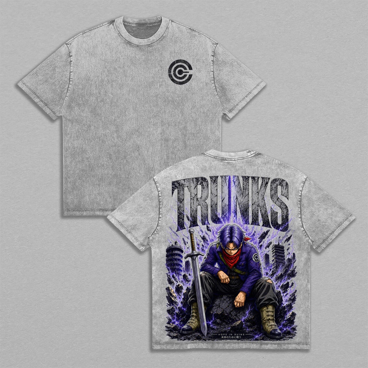Future Trunks Dragon Ball Vintage Unisex  Washed T-Shirt