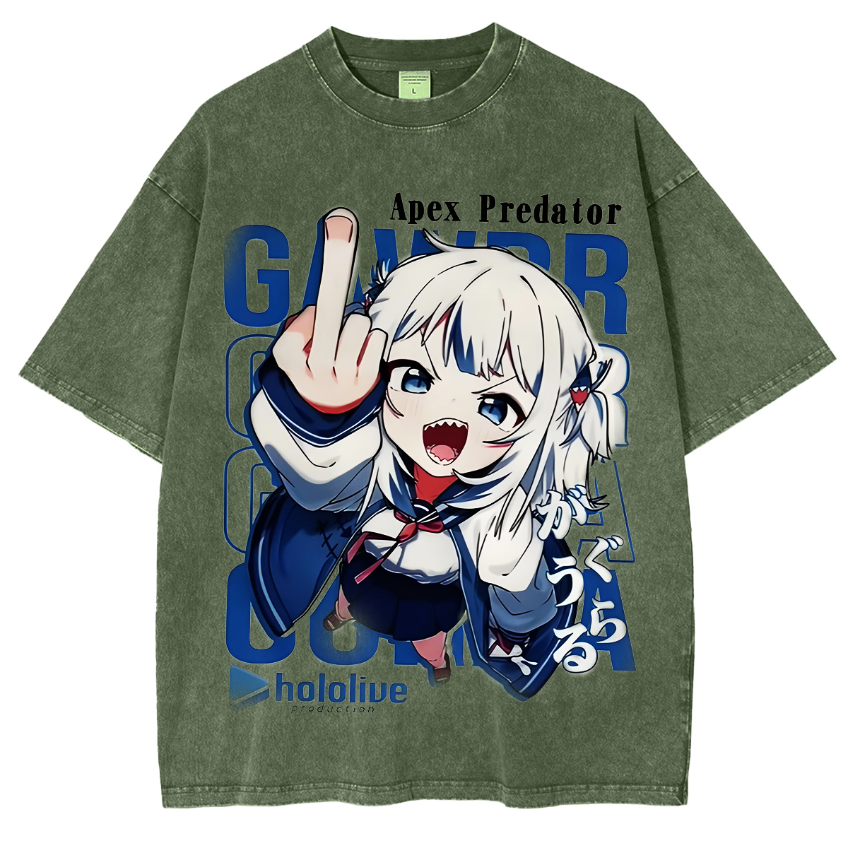 Gawr Gura Waifu Hololive Unisex Washed T-Shirt