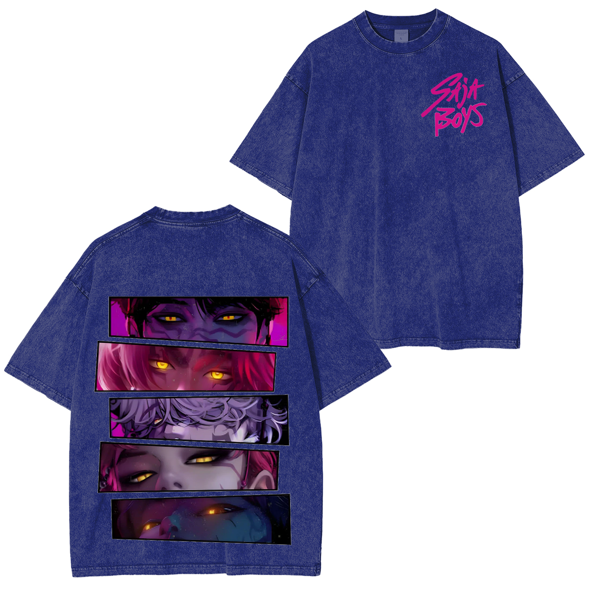KPop Demon Hunters Saja Boys Oversized  Washed  Vintage Tee