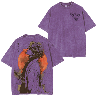 Demon Slayer Kimetsu no Yaiba Anime Washed T-Shirt
